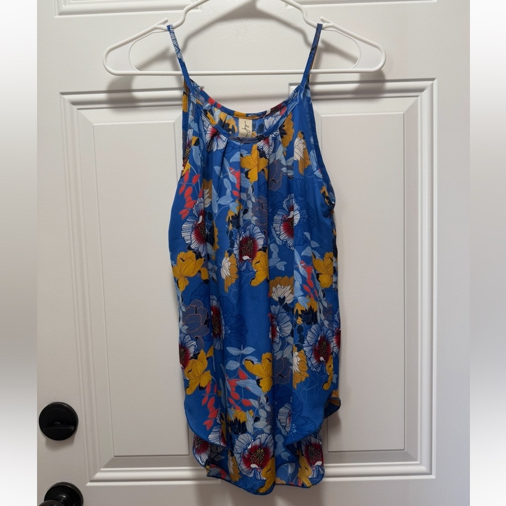 206 Allison Joy Blue Floral Sleeveless Cami Top Women’s